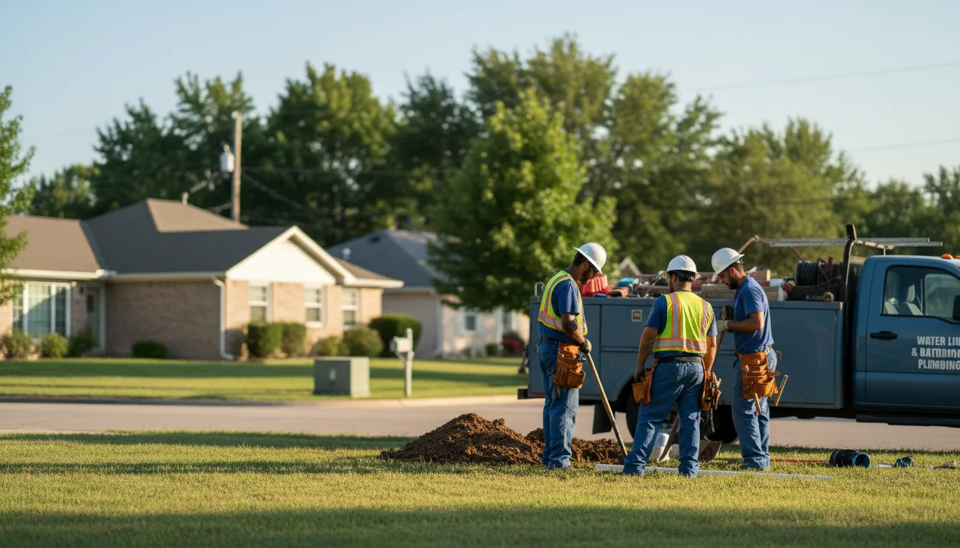 Residential water line and bathroom plumbing service in Fayetteville, TN